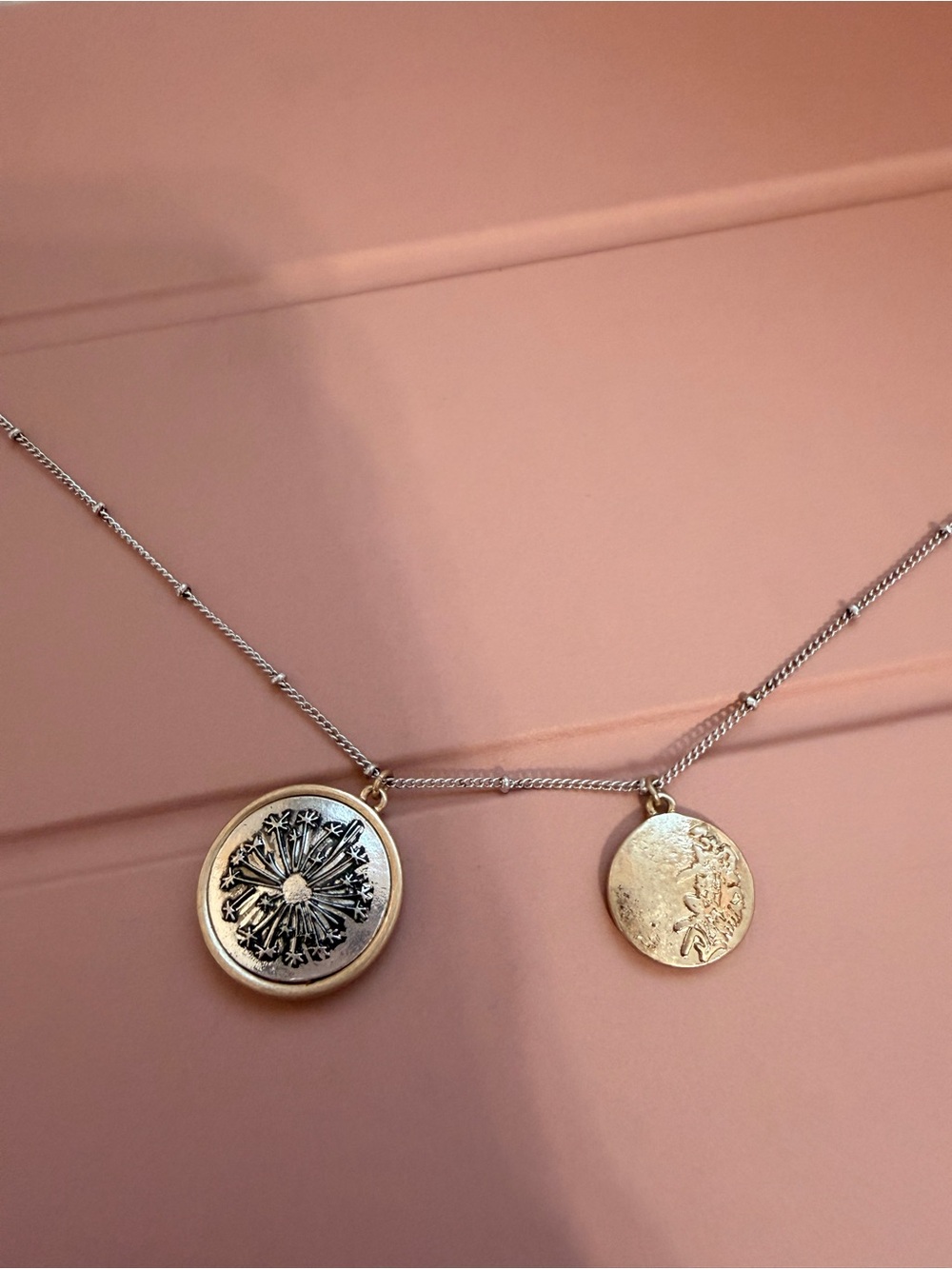 J. Jill Two-Tone Floral Medallion Necklace (Gold & Silver) NEVER WORN